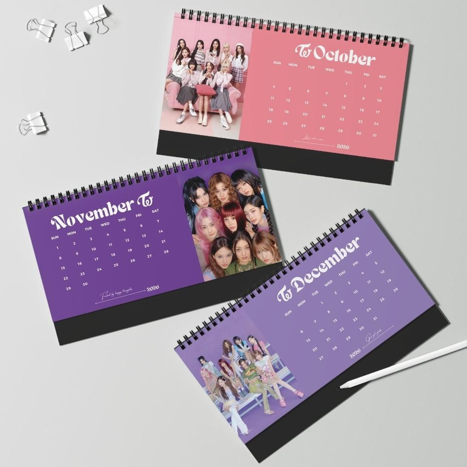 WAVESTEEᵀᴹ Twice 2026 Desk Calendar