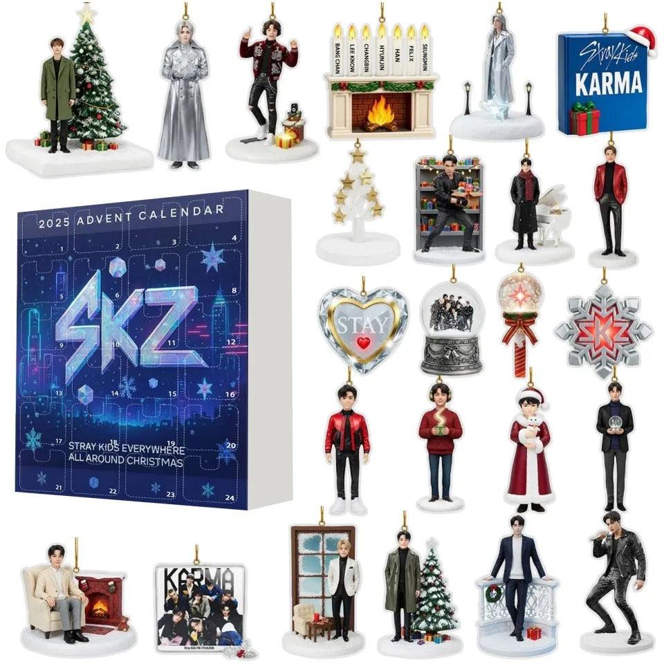WAVESTEEᵀᴹ Christmas Countdown Stray Kids SKZ Advent Calendar 24Day of Festive 2D Blind Box