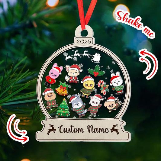 Personalized Stray Kids Christmas Shaker Ornament, SKZOO Christmas Ornament