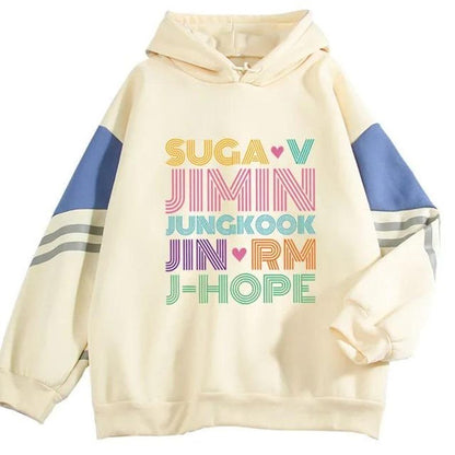BTS Member Hoodie – Jimin Jungkook J-Hope Jin Suga V RM Sweatshirt, Unisex Kpop Fan Hoodie