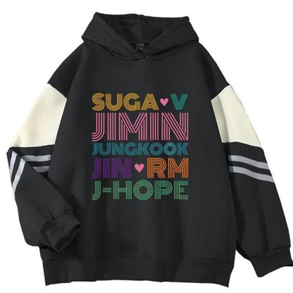 BTS Member Hoodie – Jimin Jungkook J-Hope Jin Suga V RM Sweatshirt, Unisex Kpop Fan Hoodie