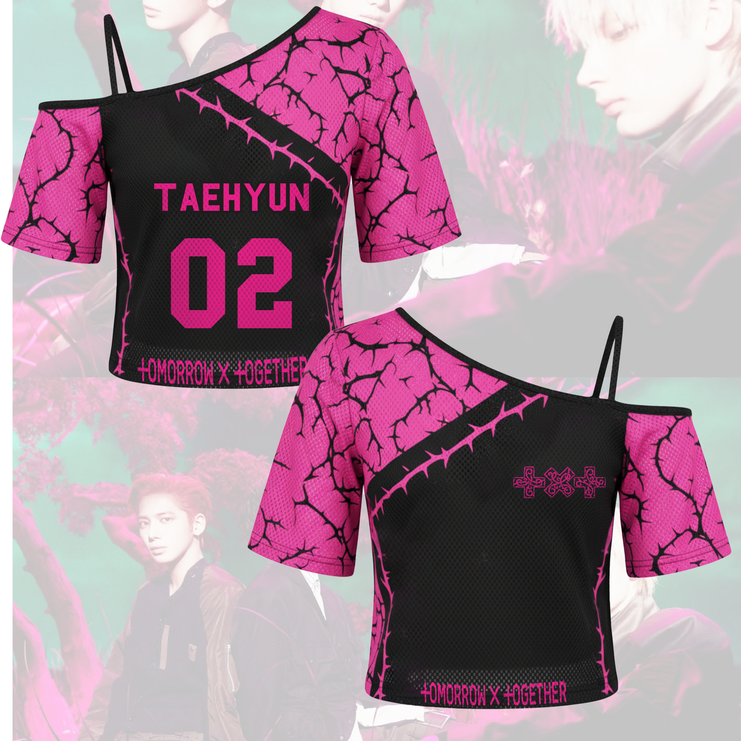 Thorn Chic TXT 8th Album Thorn Style Off Shoulder Mesh Gift For Fans