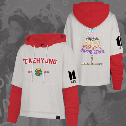 WAVESTEEᵀᴹ BTS Christmas OT7 Back See You Again Shortstop Hoodie