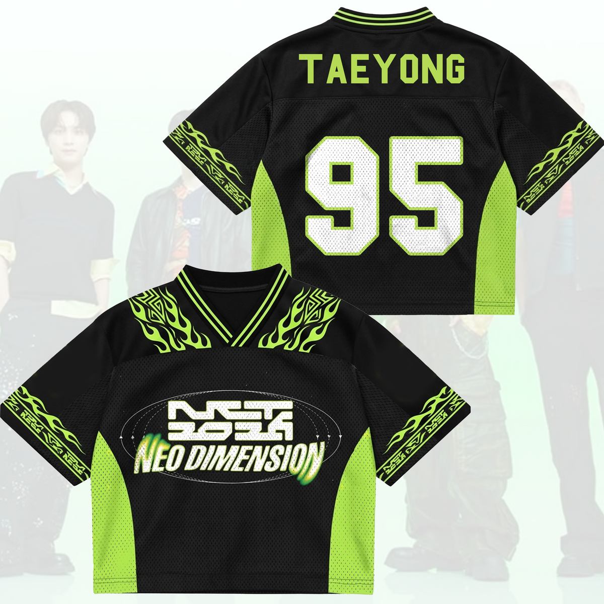 NCT 127 Neo Dimension Neo City Flame Mixed Mesh Jersey Concert Outfit Fan Gifts