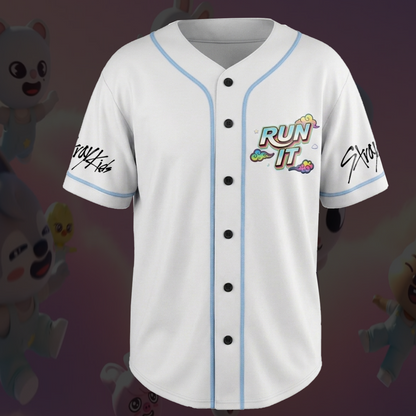 Cute Tasy Skzoo Stray Kids Run It World Tour Baseball Jersey Colorful Merch Gifts For Stay