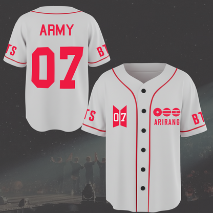 BTS World Tour Arirang White Baseball Jersey