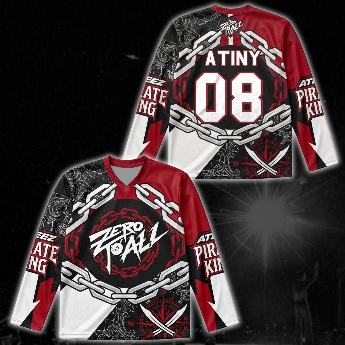 Special Ateez Zero To All World Tour Priate King Style Hockey Jersey Gift For Atiny