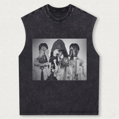 BTS Team Tour Vintage Washed Tank Top Gift For Army