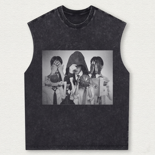 BTS Team Tour Vintage Washed Tank Top Gift For Army