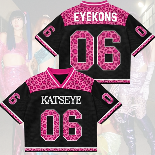 Pinky Leopard KATSEYE Mesh Jersey The Wildworld Tour Gift for Fan