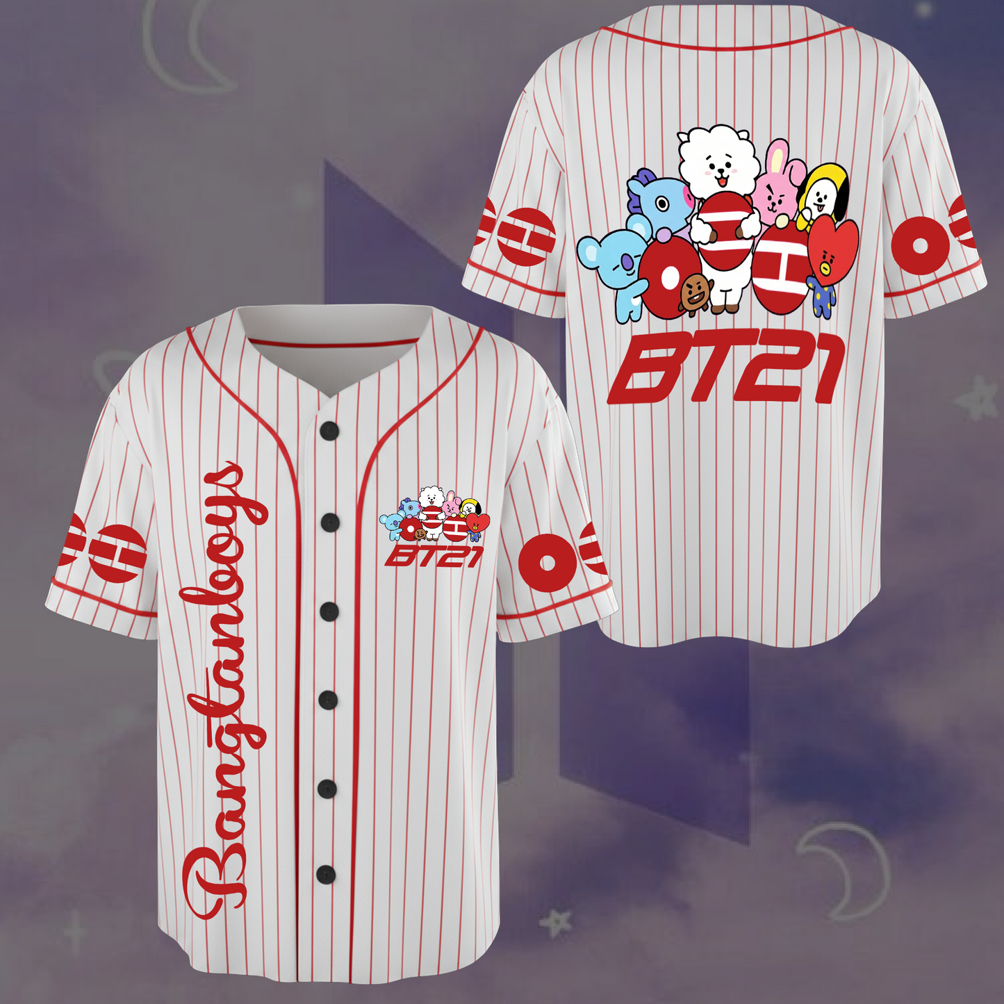 Massive BTS Tour 2026 BT21 Baseball Jersey Gift For Army