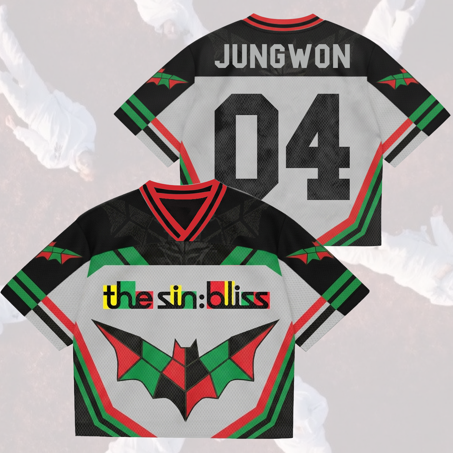 Retro ENHYPEN The Sin Bliss Tour Mixed Mesh Jersey Blood Saga Special Edition