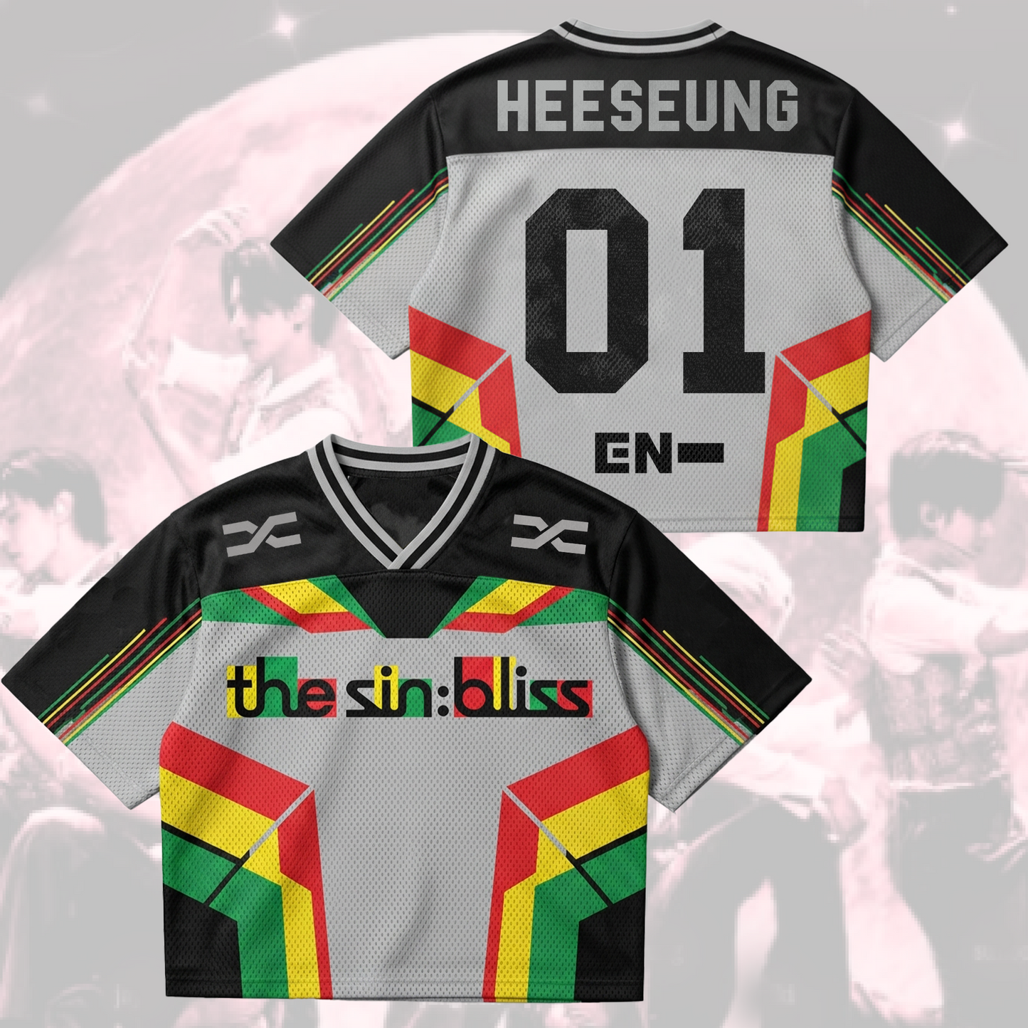ENHYPEN The Sin Bliss 2026 World Tour Mixed Mesh Jersey Blood Saga Concert Outfit