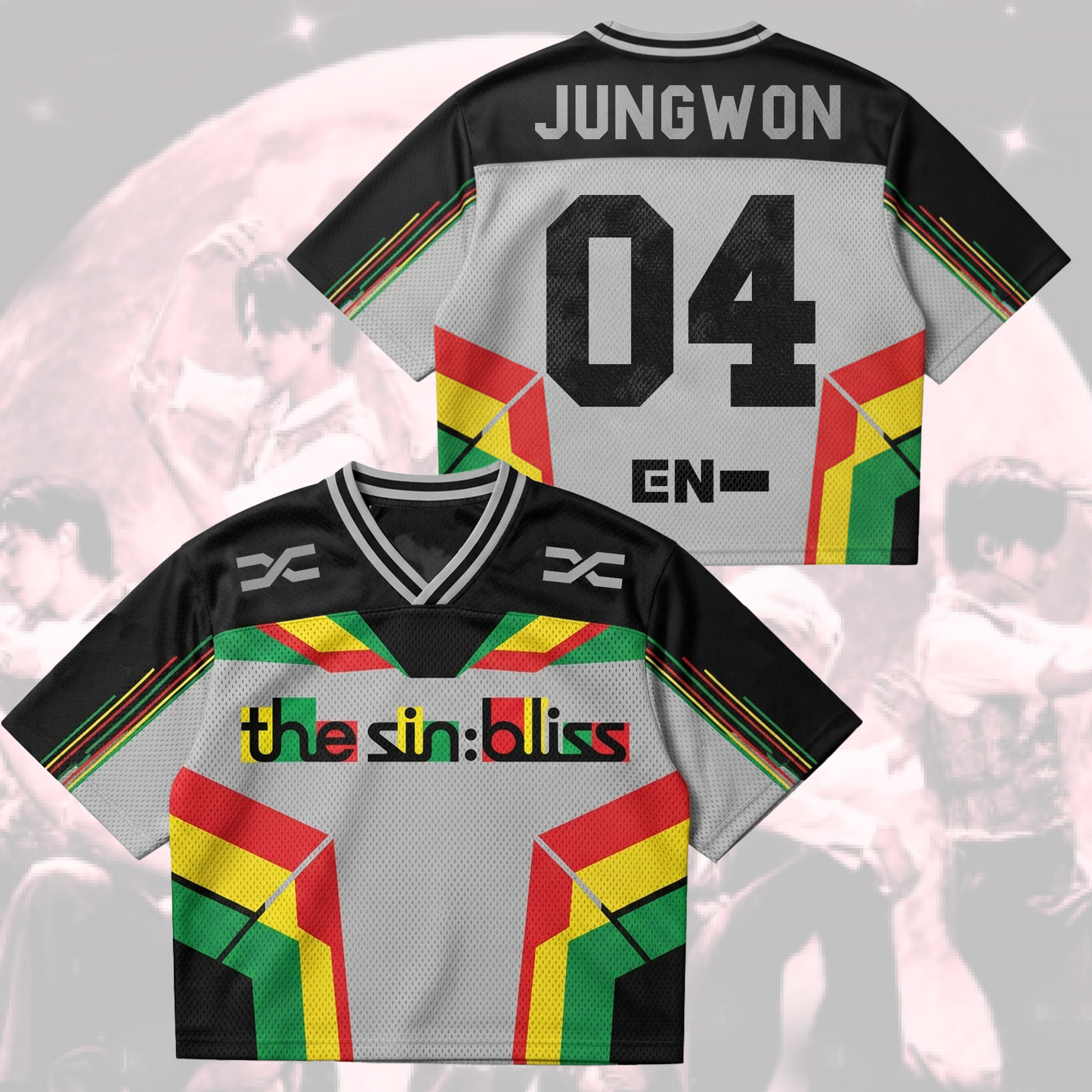 ENHYPEN The Sin Bliss 2026 World Tour Mixed Mesh Jersey Blood Saga Concert Outfit