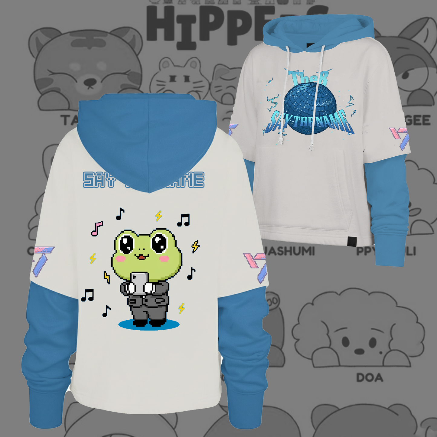 WAVESTEEᵀᴹ  Seventeen Say The Name 8bit Pixel Edition Shortstop Hoodie