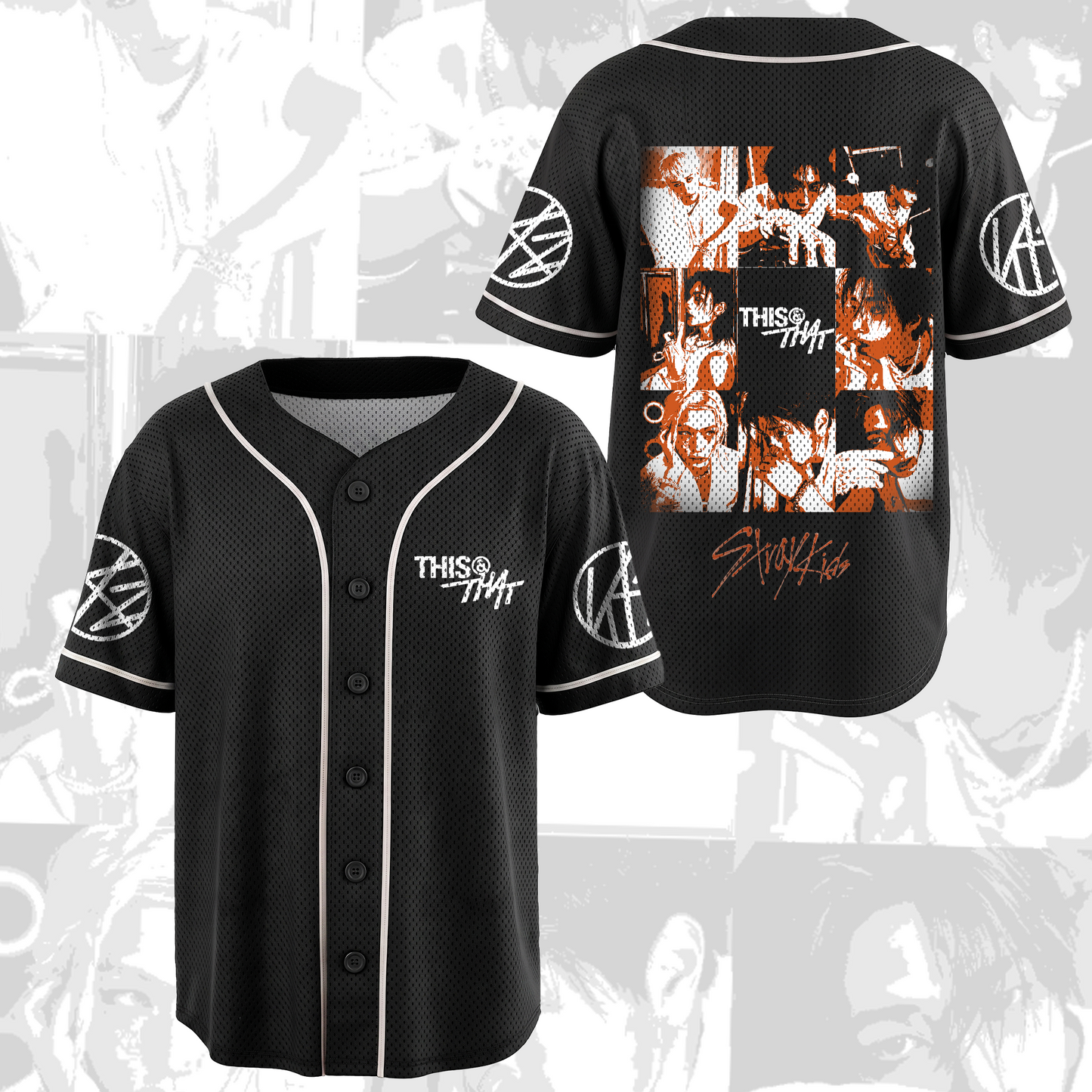 Stray Kids This That Album Come Back Run IT Mesh Baseball Jersey Fan Editon