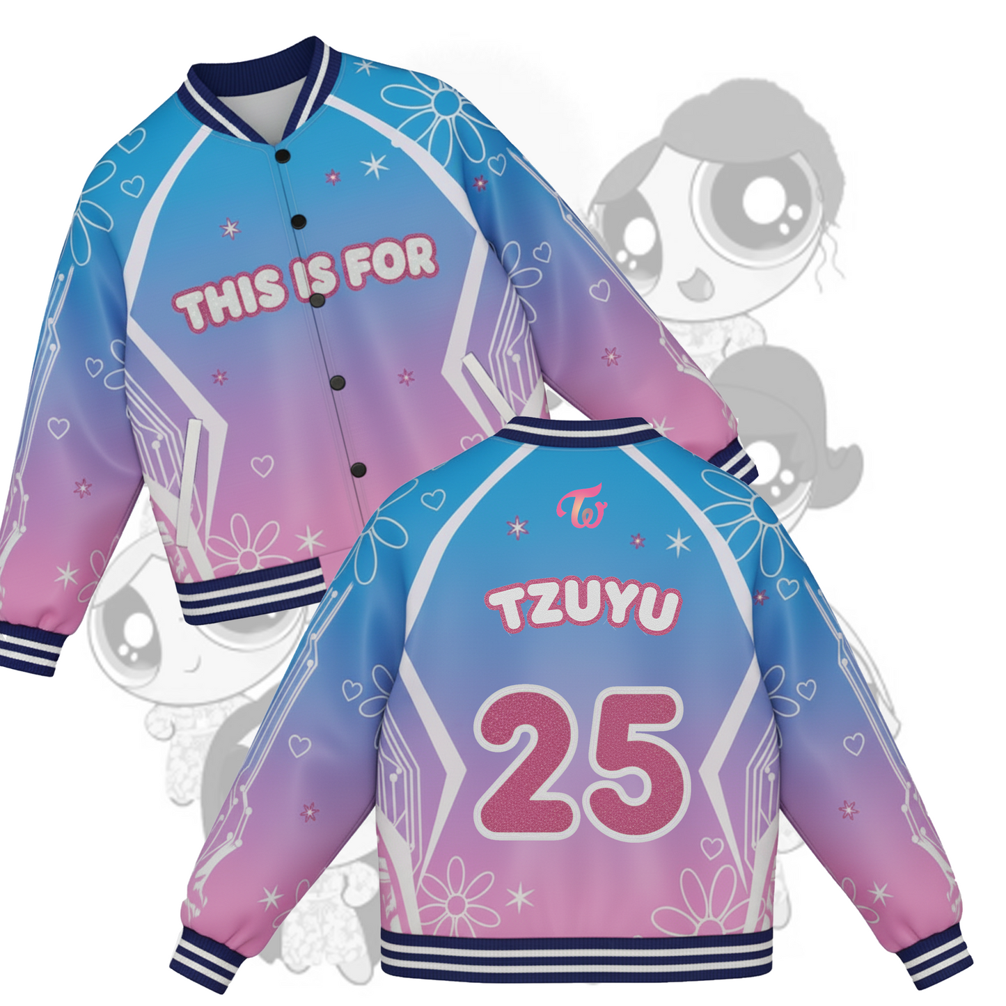 WAVESTEEᵀᴹ The Dual Aura Twice This is For Tour Piece Baseball Jacket