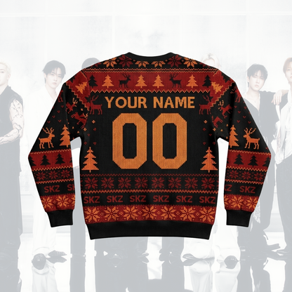 Stray Kids Run It World Tour  Ugly Sweater Orange Season Outfit Gift For Fans