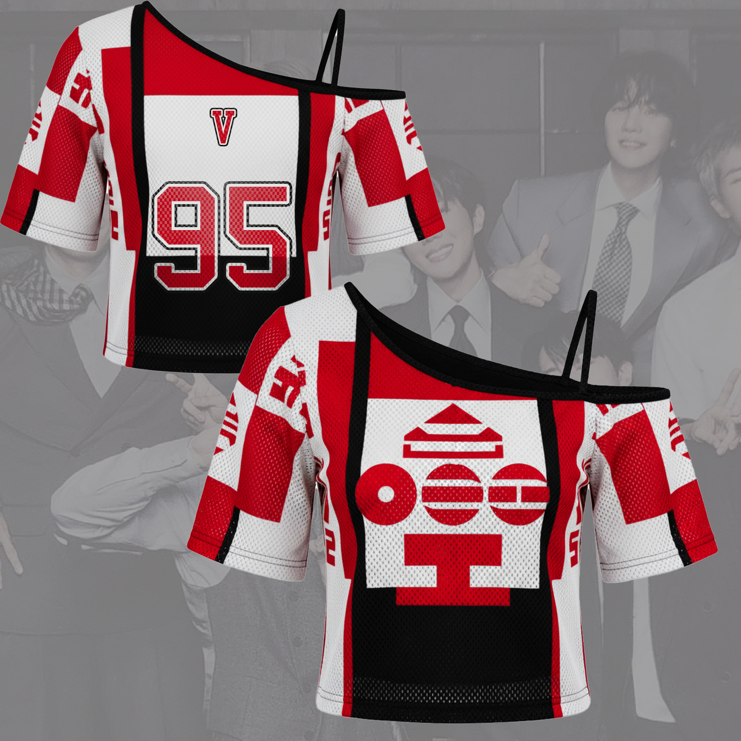 Sacred Bell Arirang BTS Album Off Shoulder Mesh