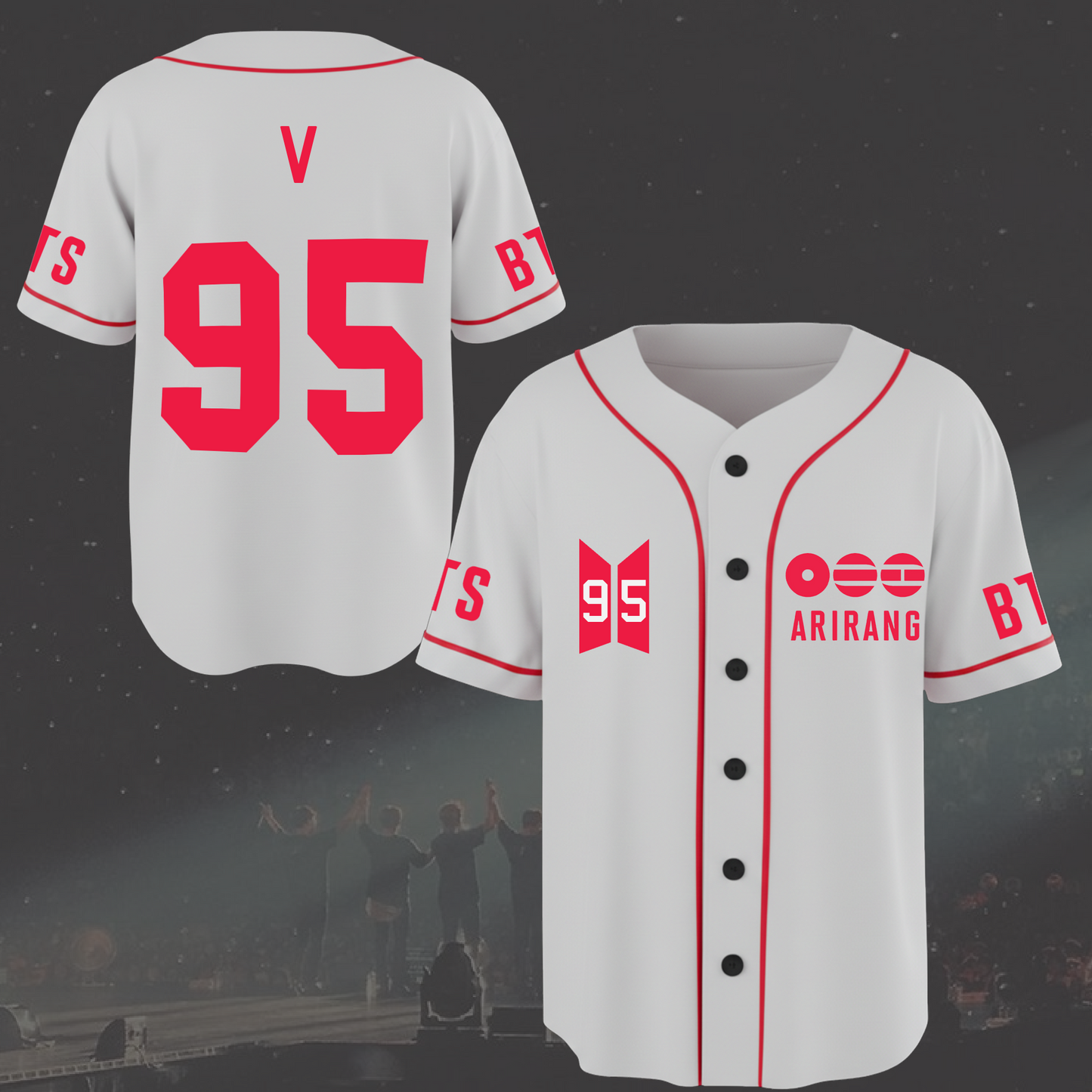 BTS World Tour Arirang White Baseball Jersey