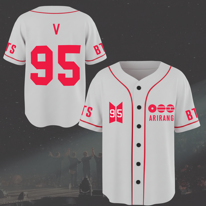 BTS World Tour Arirang White Baseball Jersey