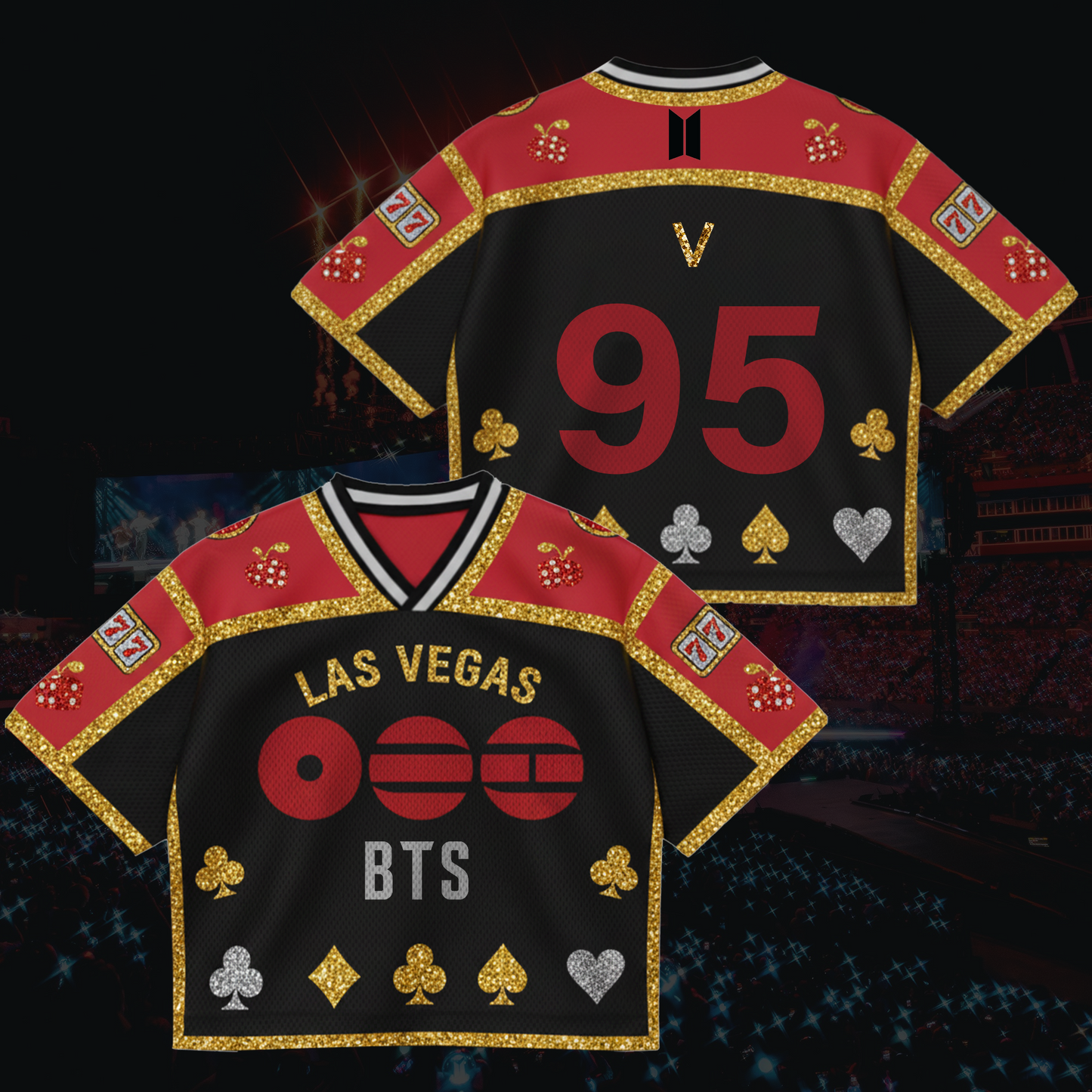 The City Las Vegas 777 BTS World Tour Mixed Mesh Jersey Gift For Fans