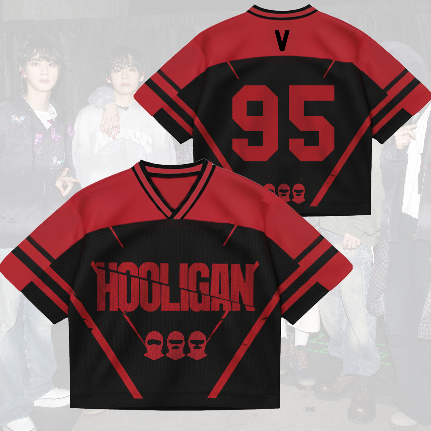 Outlaw Bangtan Squad BTS Hooligan World Tour Mixed Mesh Jersey Gift For Fans