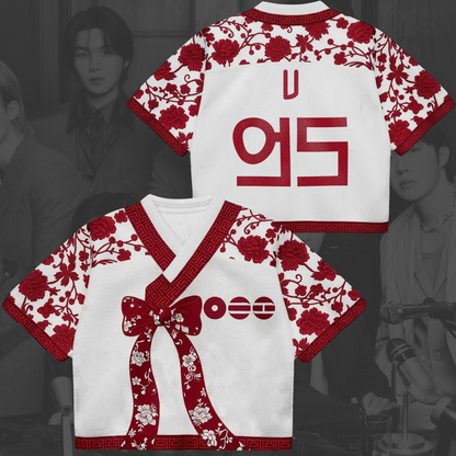 Fire Blossom Arirang Tour BTS Hanbok Style Mixed Mesh Jersey Gifts For Lovers