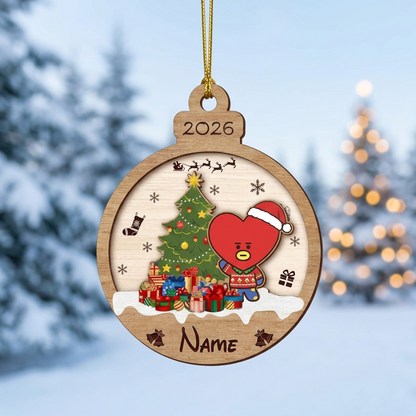 Custom Bangtan Christmas Shaker Ornament BT21 Christmas Ornament Gift For Army