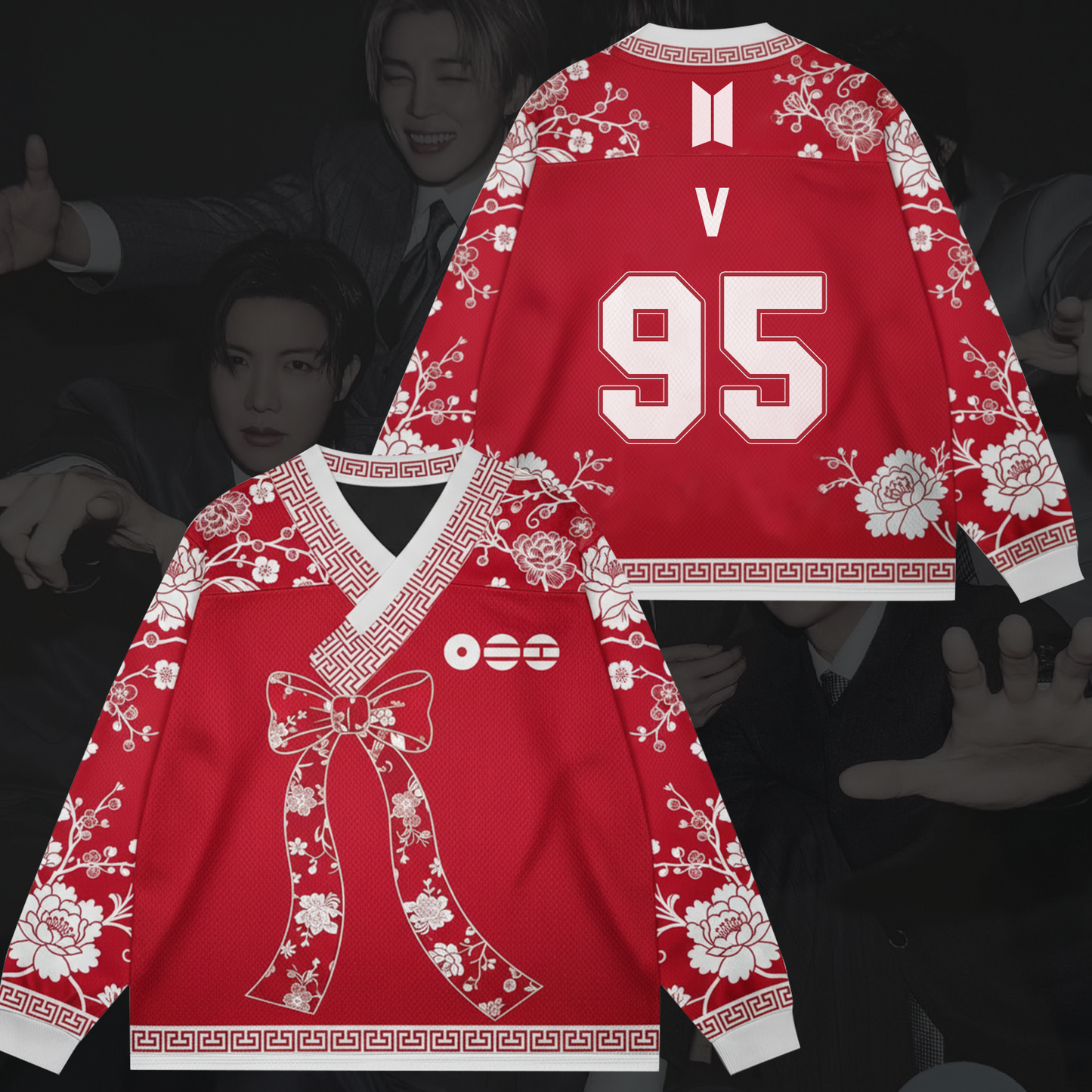 Vibrant Floral Princess BTS Tour Hanbok Style Mesh Splicing Long Sleeved Gift For Army