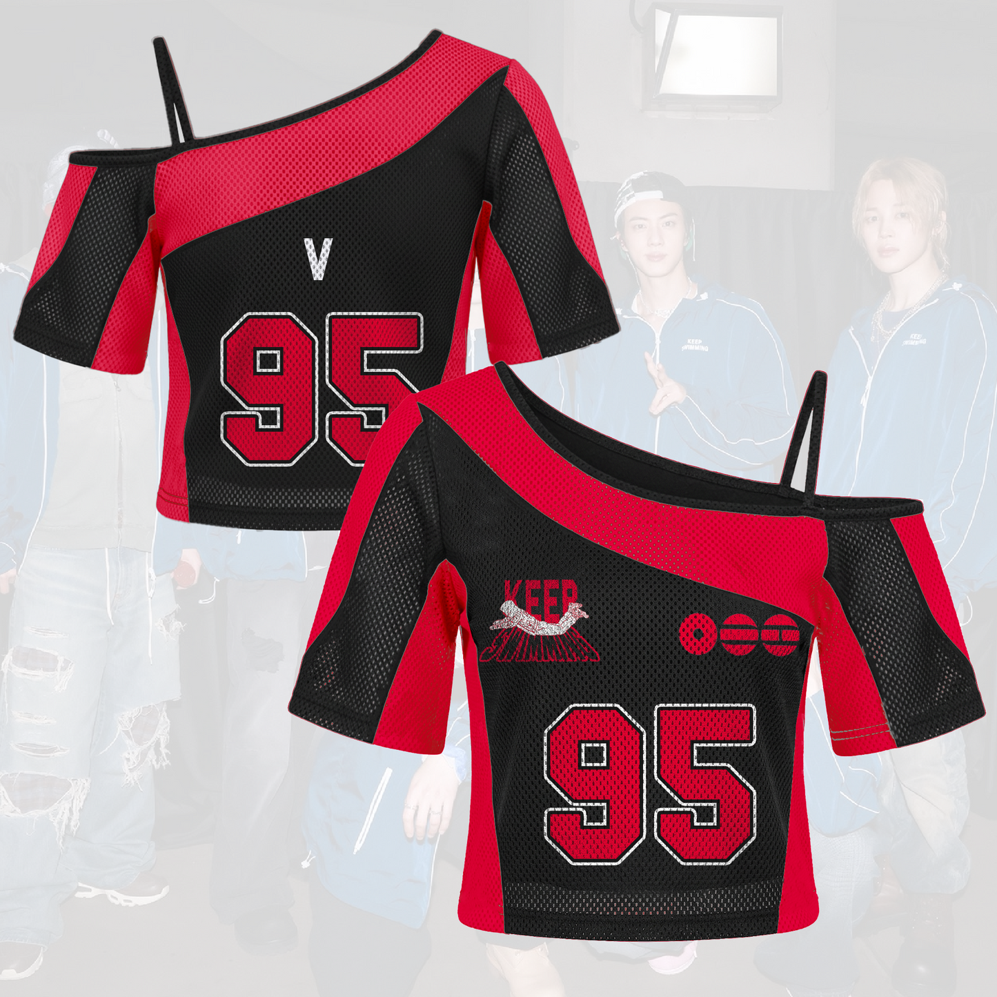 Taehyung V Hip Hop Arirang World Tour Tour Off Shoulder Mesh