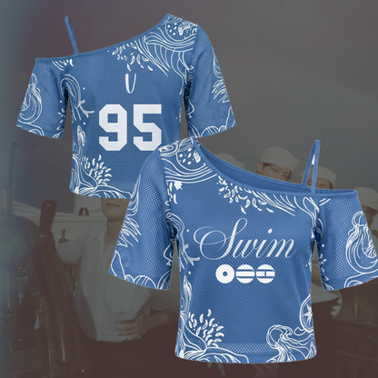 Oceanic Whispers Swim BTS Album Off Shoulder Mesh Gift For Army