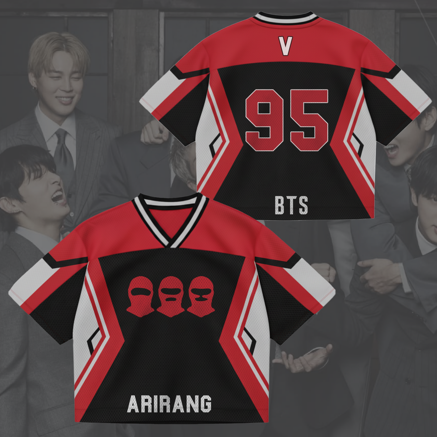 The Masked Bangtan Arirang World Tour Mixed Mesh Jersey Gift For Fans