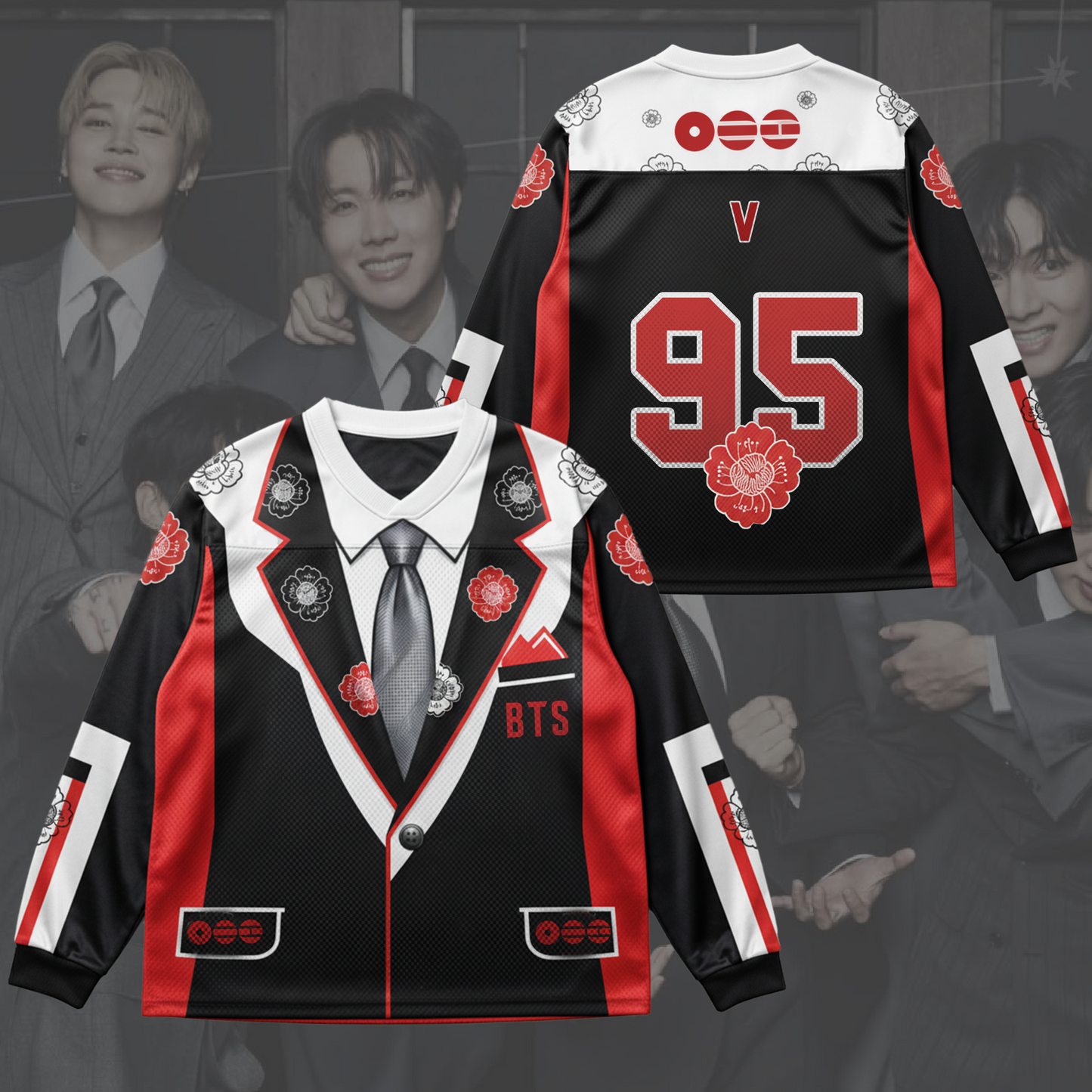 The Full Bloom BTS World Tour Suit Style Mesh Splicing Long Sleeved Gifts