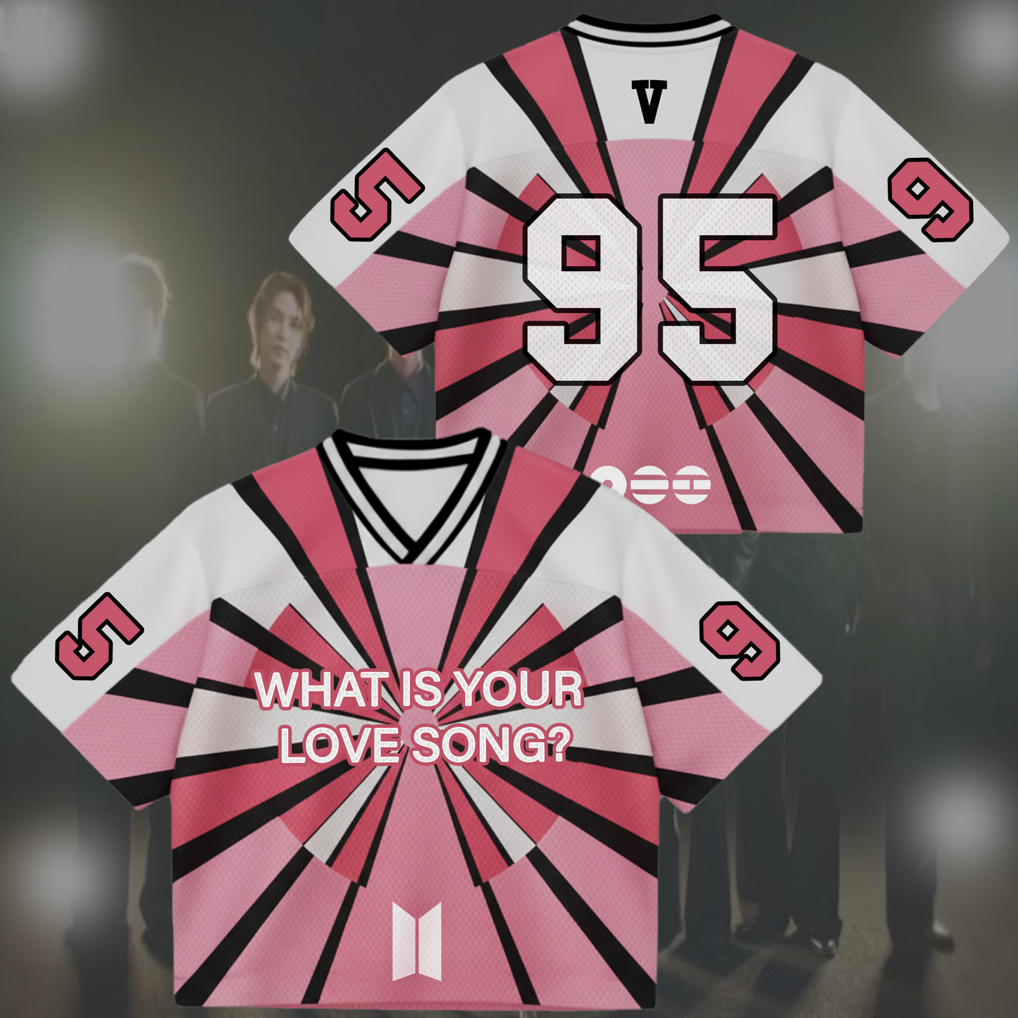 BTS Folding Fan Love Song Mixed Mesh Jersey Gifts For Lovers