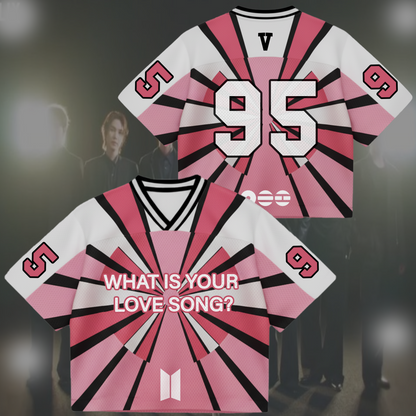 BTS Folding Fan Love Song Mixed Mesh Jersey Gifts For Lovers