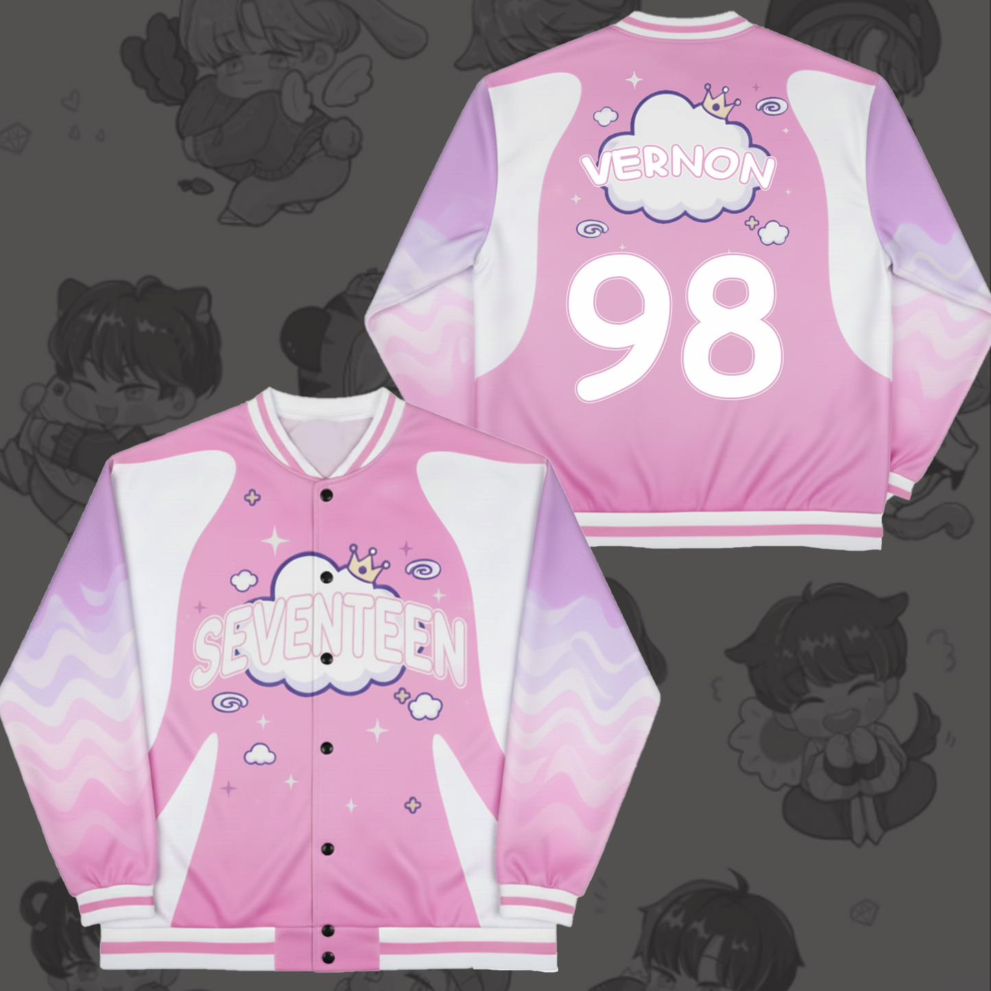 WAVESTEEᵀᴹ Seventeen Pinkwave Tour Baseball Jacket
