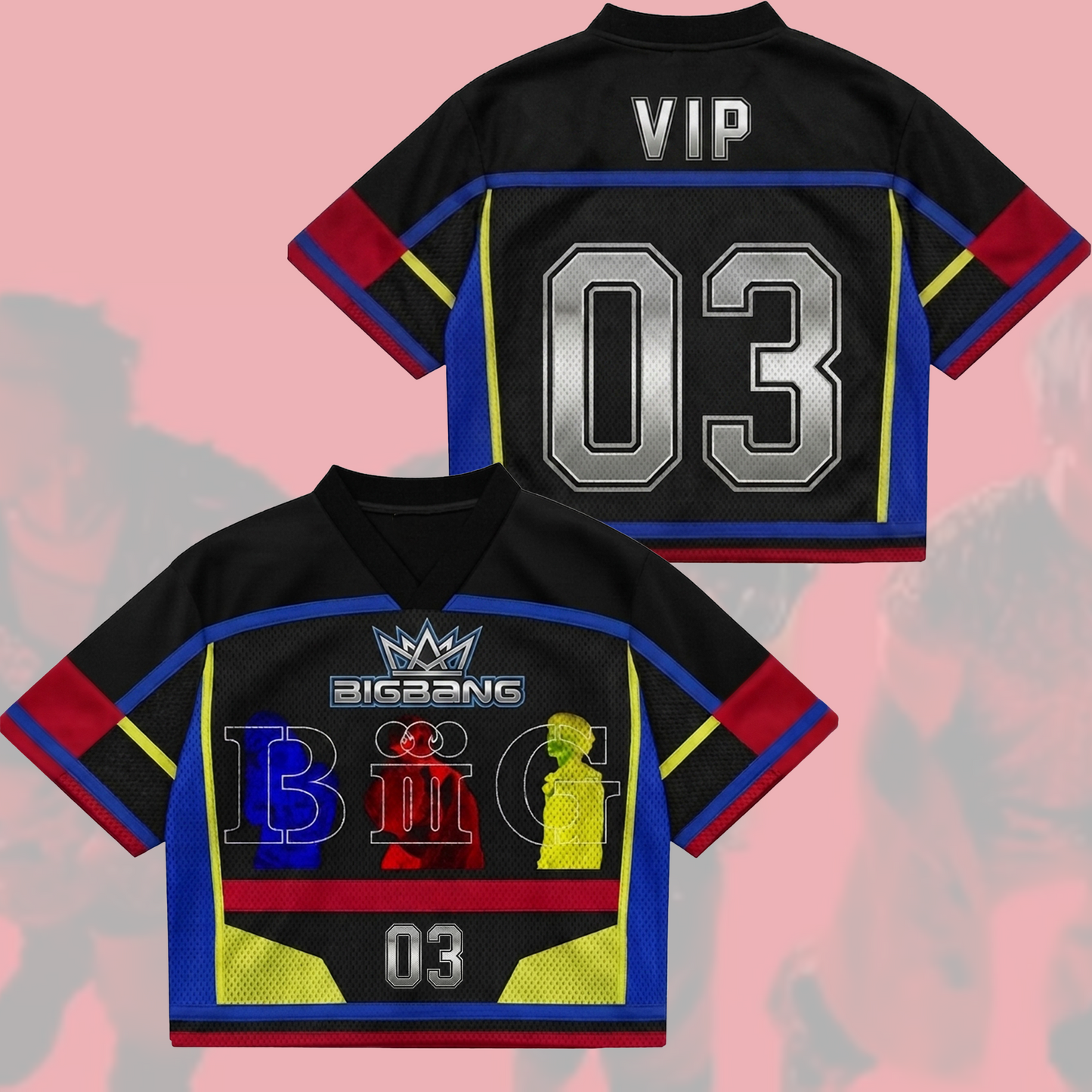 Sporty Bigbang Biiig Single 20th Anniversary Mixed Mesh Jersey Fan Edition