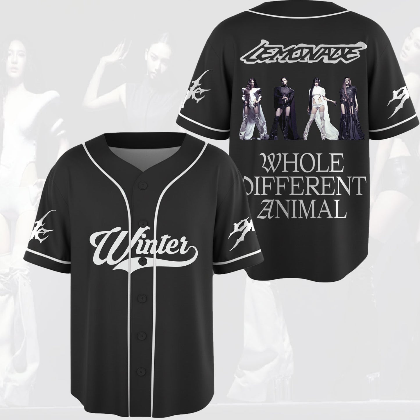 Mutant Aespa Whole Different Animal Concert Baseball Jersey Fan Edition