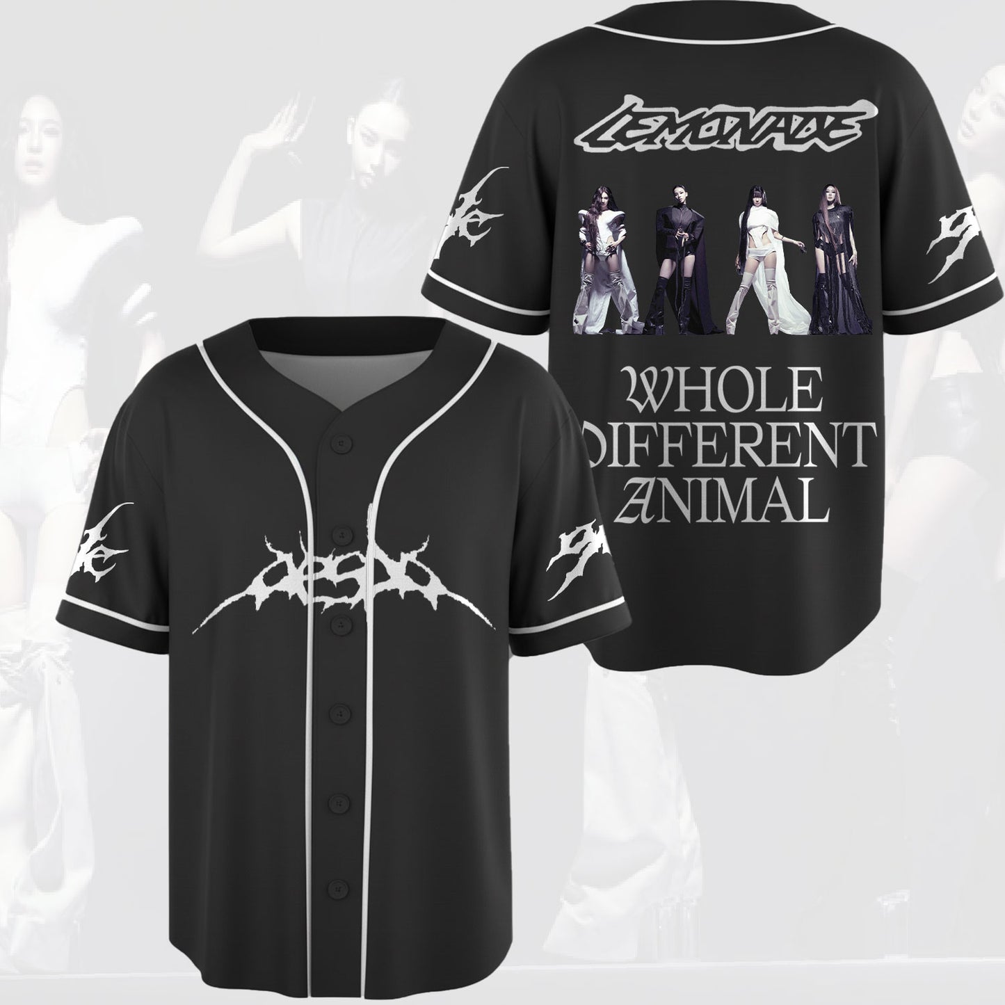 Mutant Aespa Whole Different Animal Concert Baseball Jersey Fan Edition