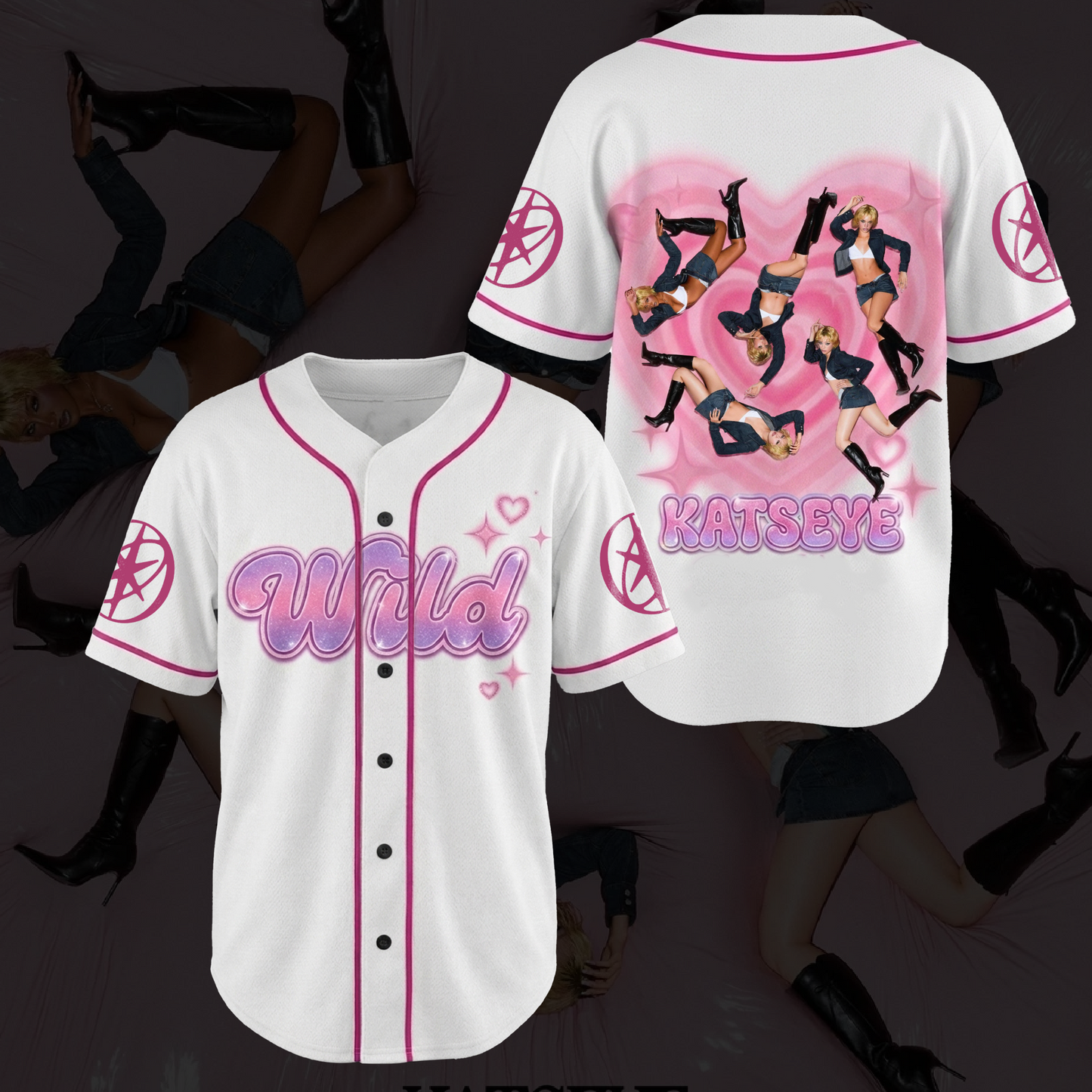 Retro Heart KATSEYE Wild Album Baseball Jersey Fan Edition