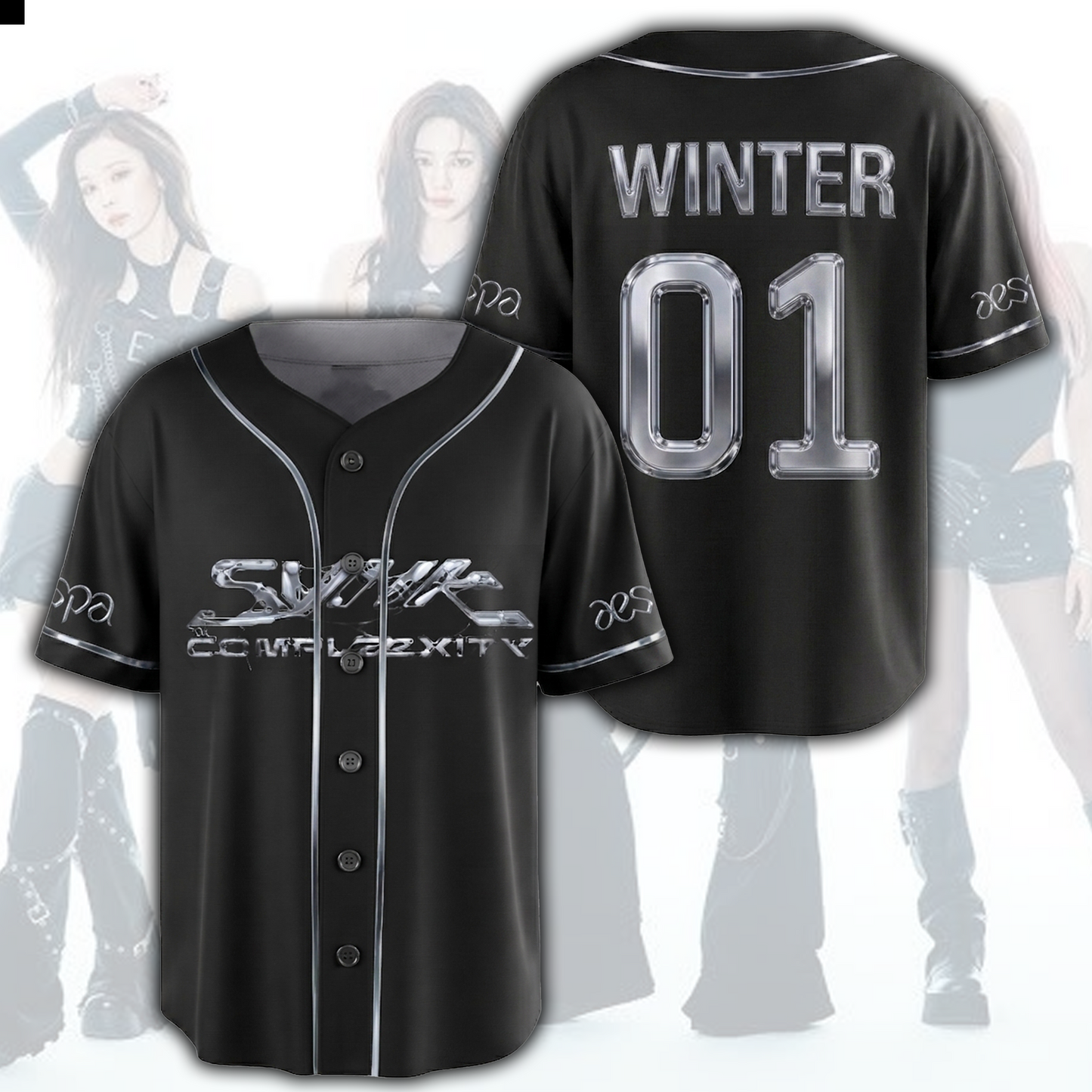 Metallic Aespa Synk Complexity World Tour Jersey Top Gift For Fans