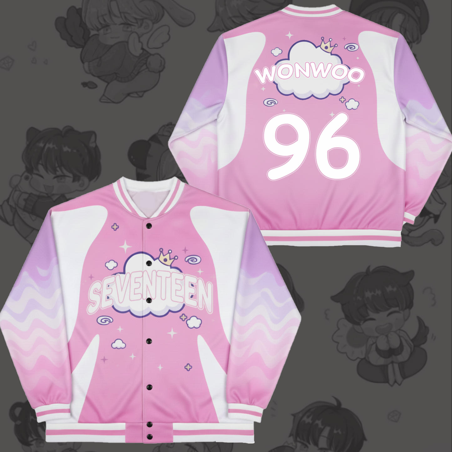 WAVESTEEᵀᴹ Seventeen Pinkwave Tour Baseball Jacket