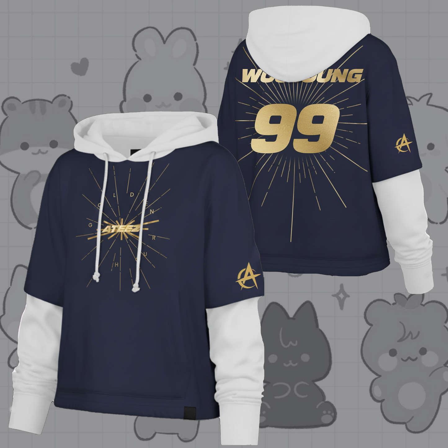 WAVESTEEᵀᴹ  Ateez Golden Hour Shortstop Hoodie