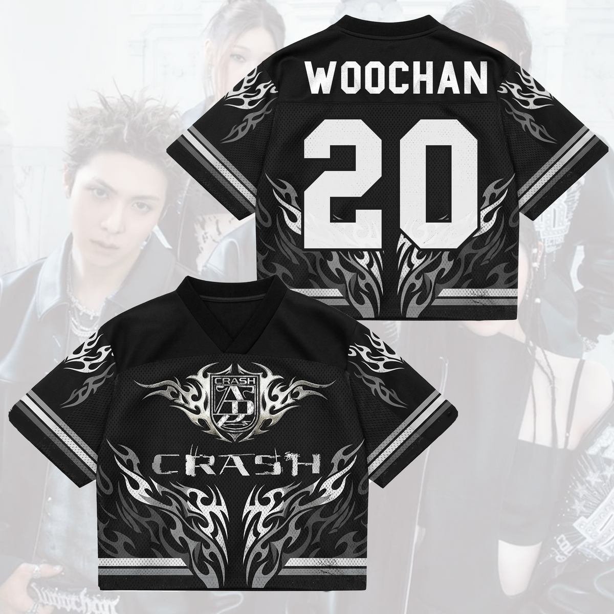 ALLDAY PROJECT Crash Album Heavy Metal Liquid Chrome Mixed Mesh Jersey Gift For Fans