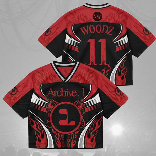 Red Fire Archive 1  Woodz World Tour Mixed Mesh Jersey Fan Edition