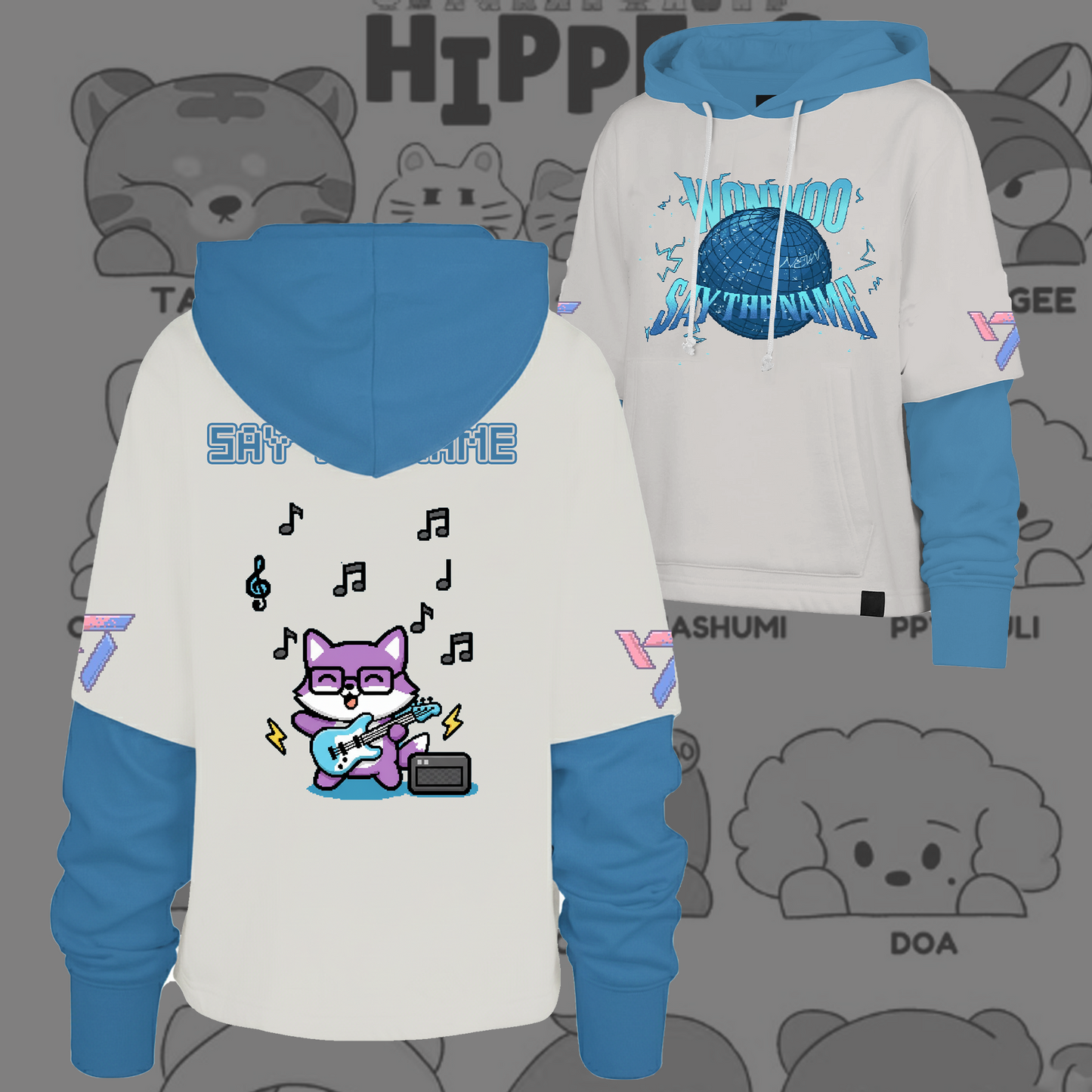 WAVESTEEᵀᴹ  Seventeen Say The Name 8bit Pixel Edition Shortstop Hoodie