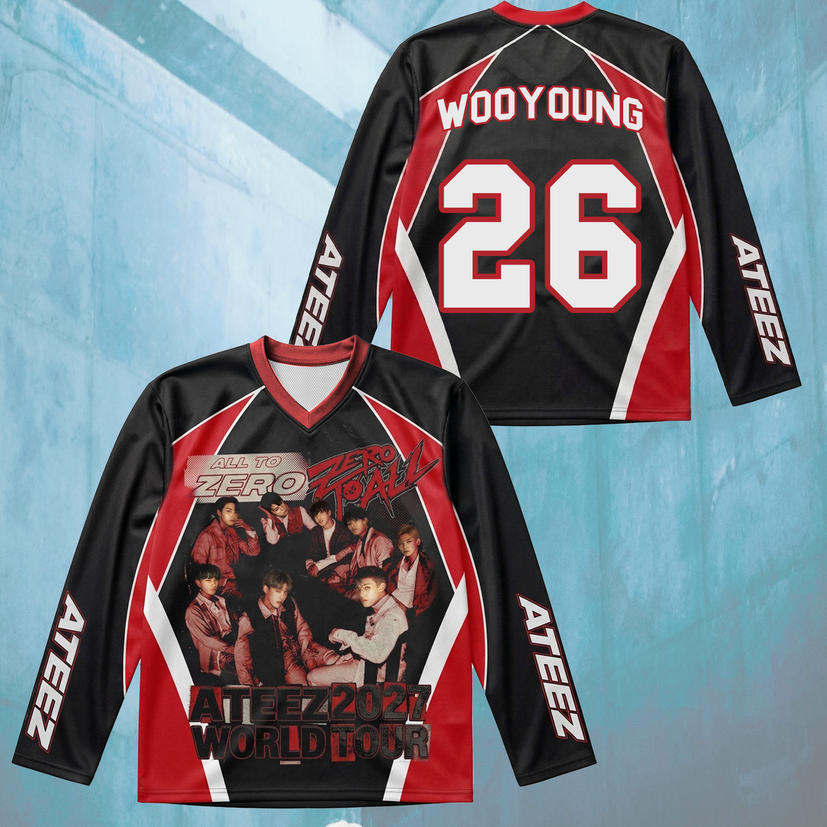 Sporty Twice Dies ist für das blau-schwarze Eishockeytrikot
