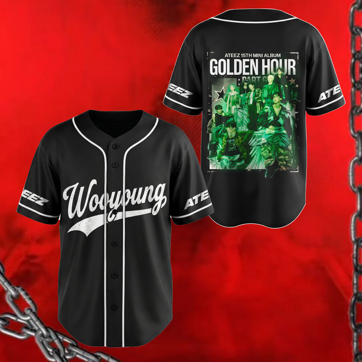 Ateez Golden Hour Teil 5 Albumkonzept Konzert Baseballtrikot Fan-Edition