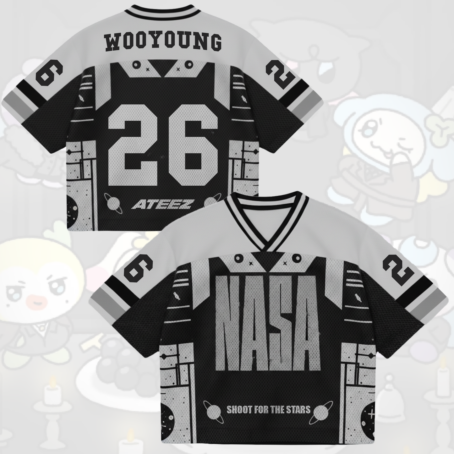 Hot Shoot For  The Stars Nasa Ateez Golden Hour Song Mixed Mesh Jersey